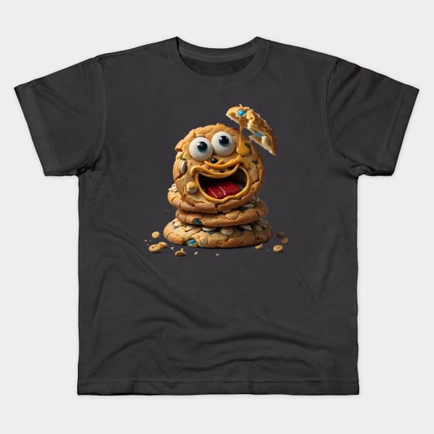 Funny cookie monster Kids T-Shirt by Virshan